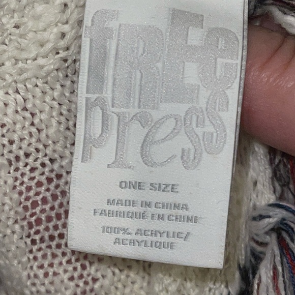 Free Press Women's Open Cardigan Sz One Size Fits Most Sleeveless Tear Drop Hem - Picture 6 of 7